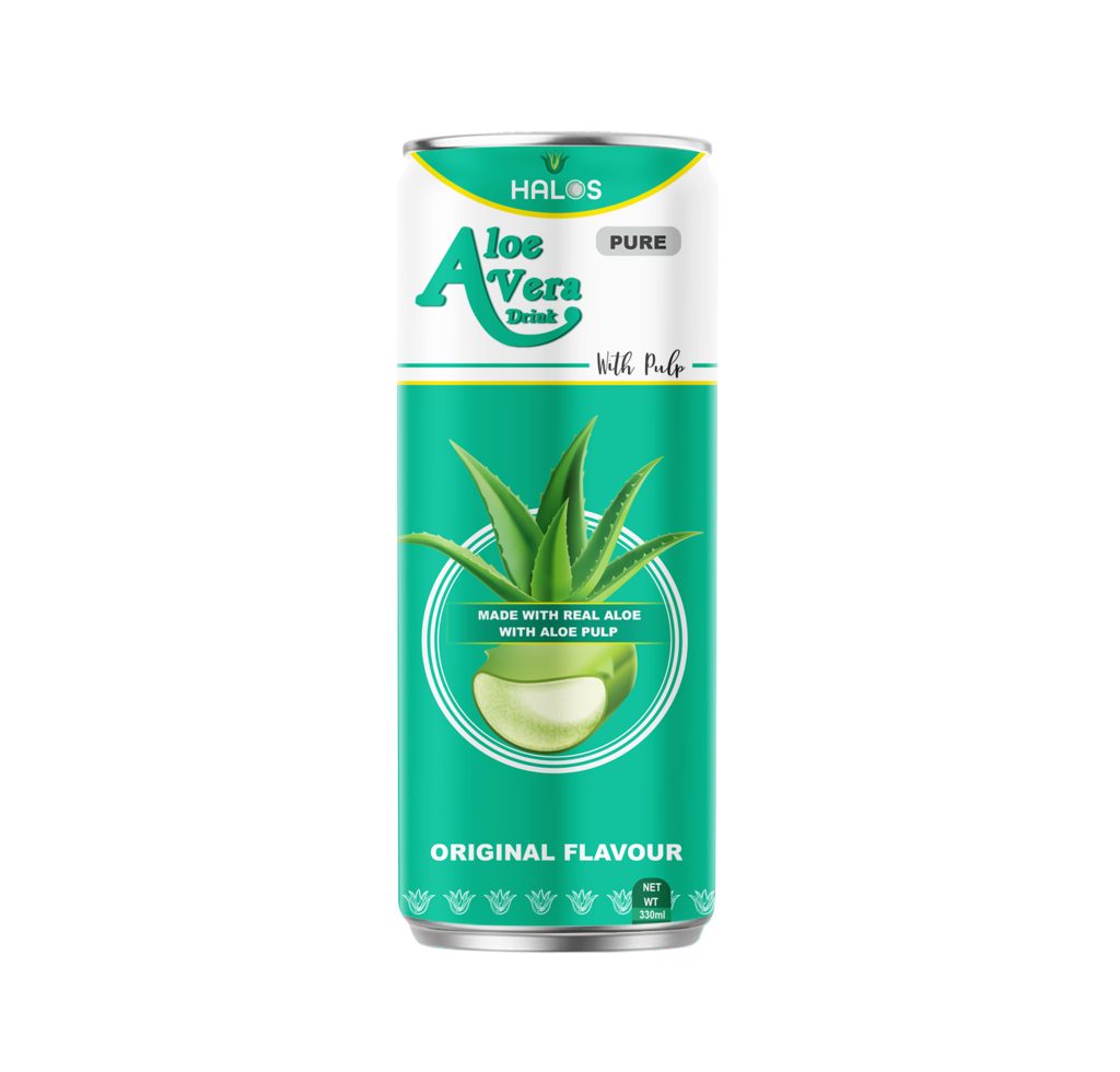 Aloe Vera Drink mix Original juice Canned 330ml Sen Beverage