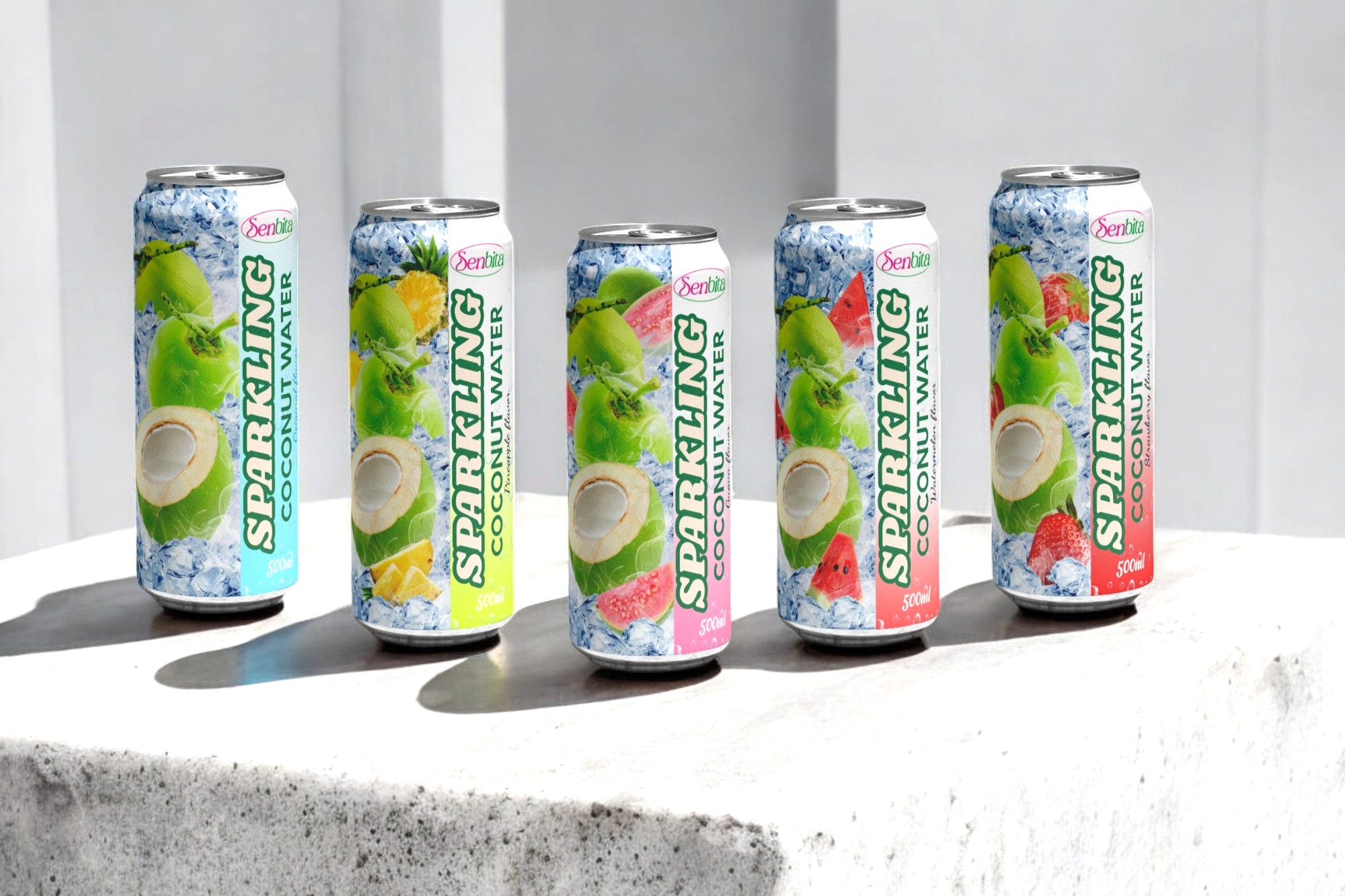 500ml Sparkling Pure Coconut water_ Guava flavor 2