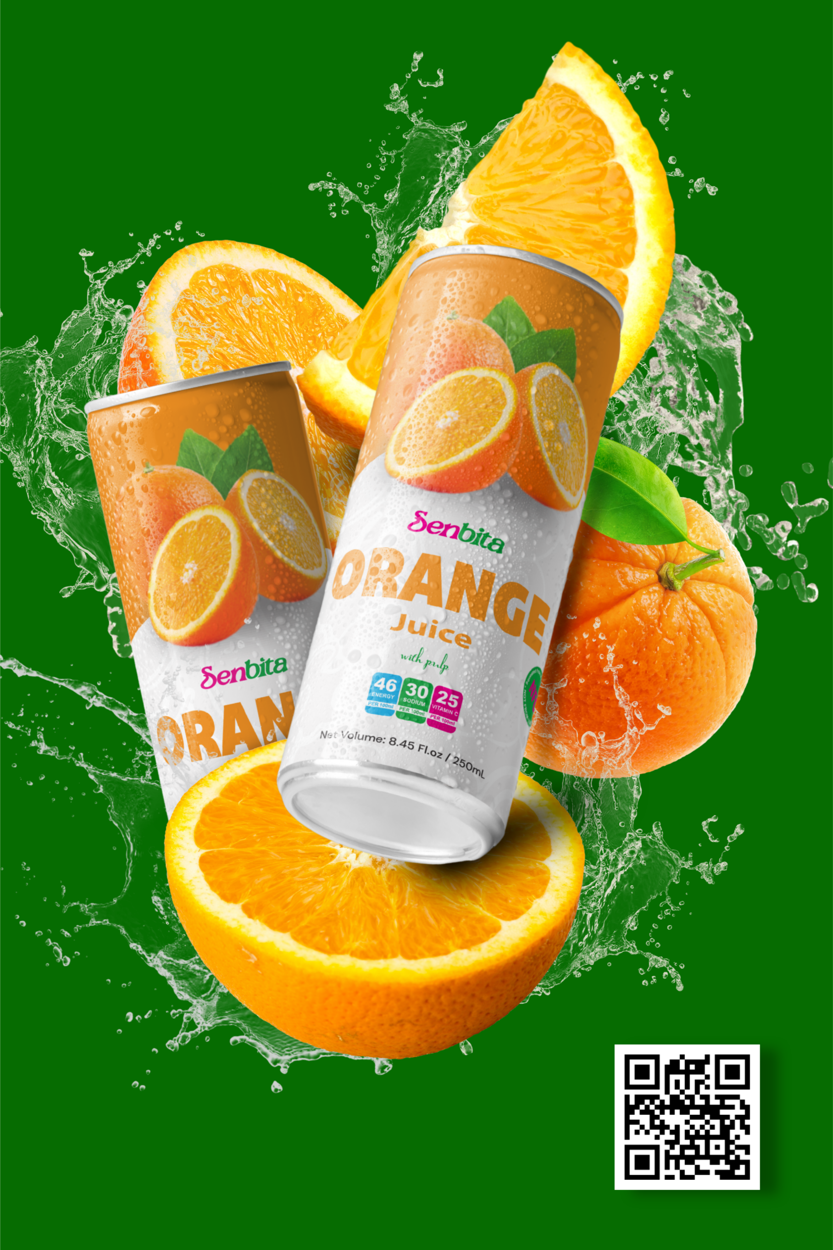 orange juice drink with pulp