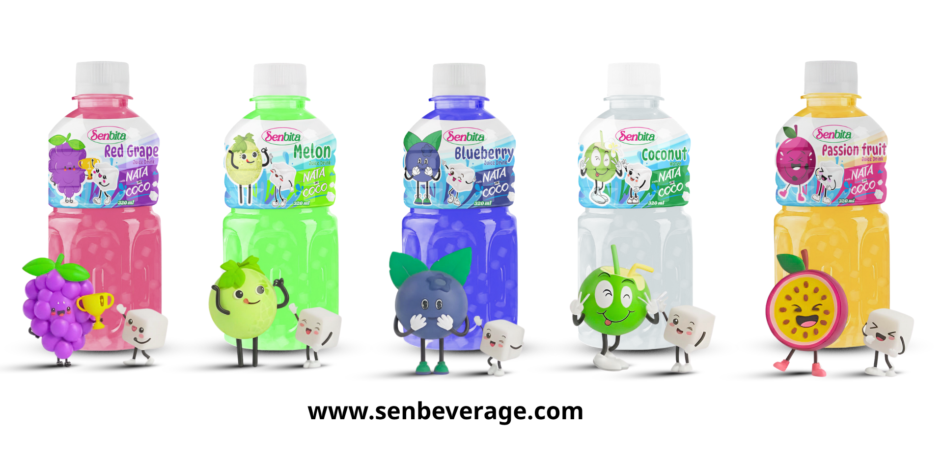 Blueberry Juice Drink with Nata de Coco