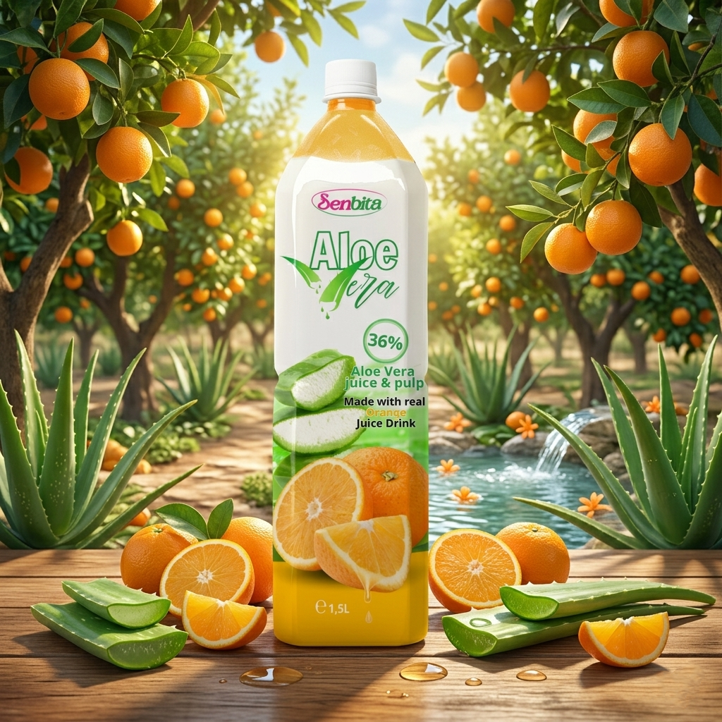 1500ML Aloe Vera Orange Juice Drink With Pulp