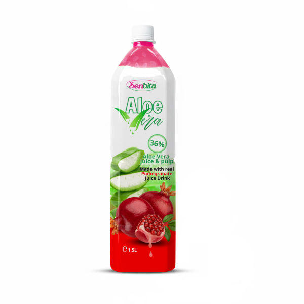 aloe vera pomegranate juice drink with pulp
