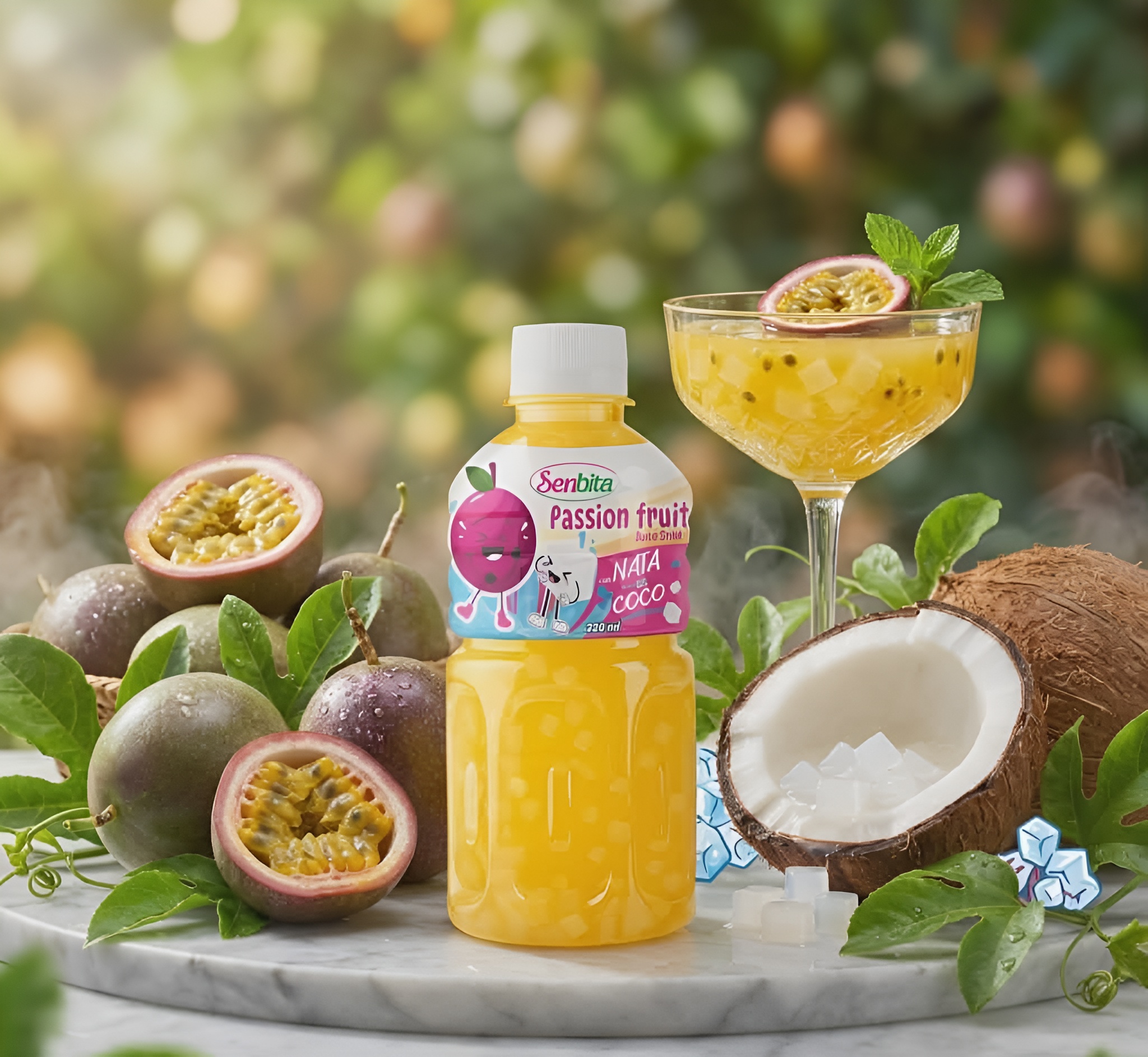 Passion Fruit Juice with Nata de Coco