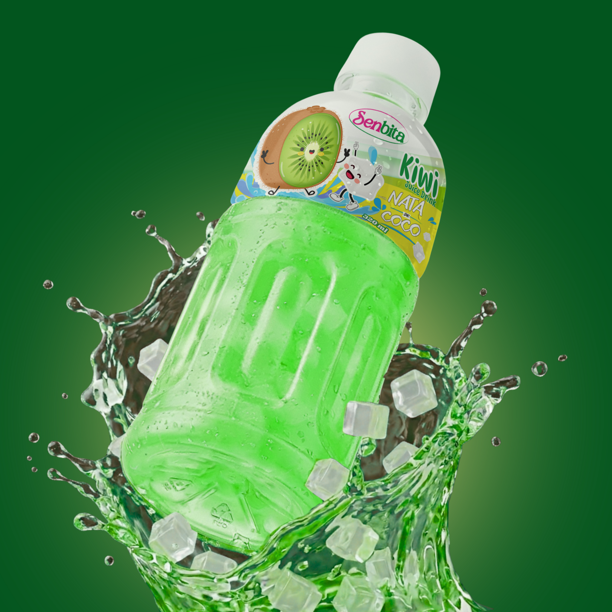 Kiwi Juice Drink with Nata de Coco