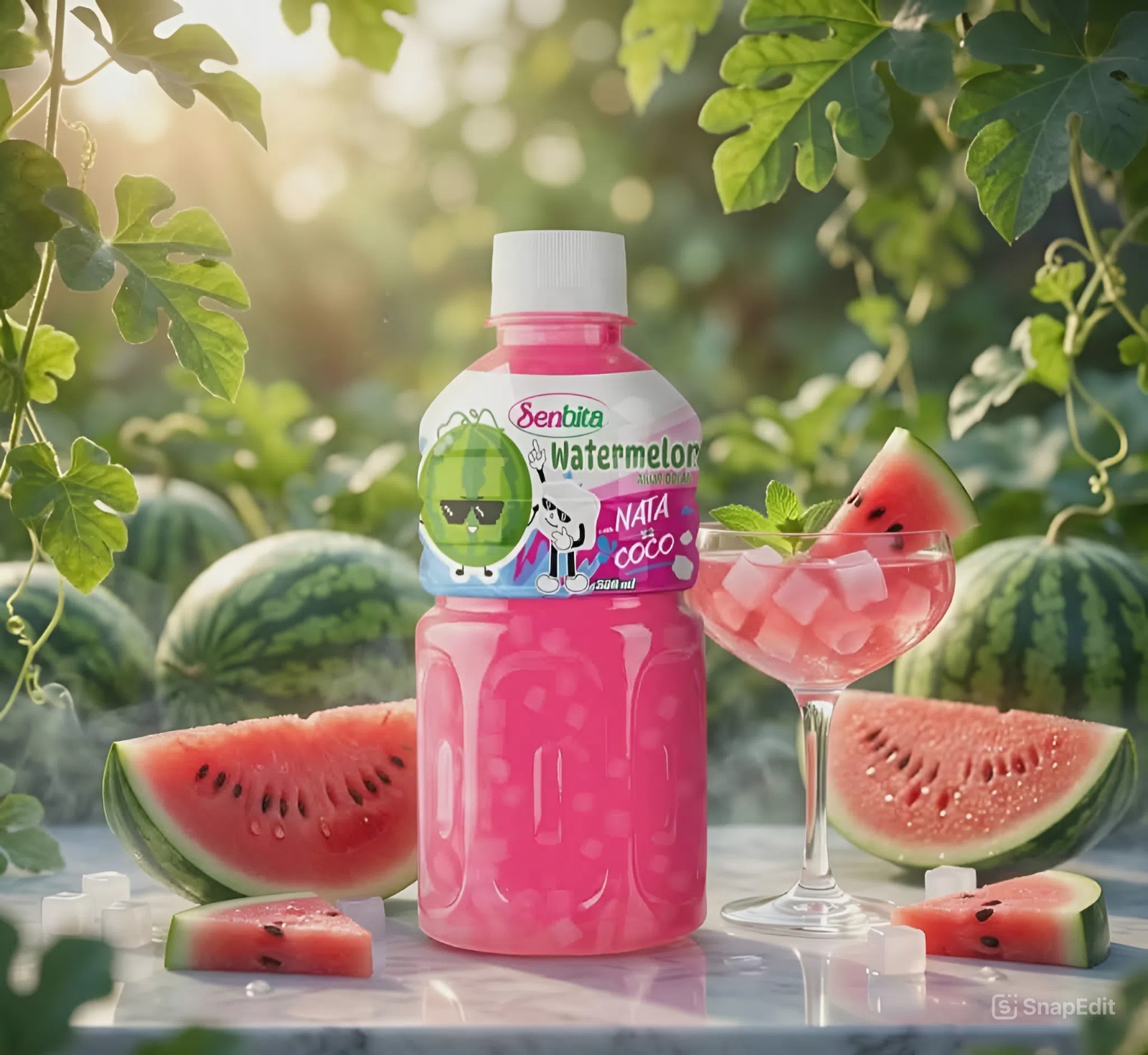 Watermelon Juice Drink with Nata de Coco