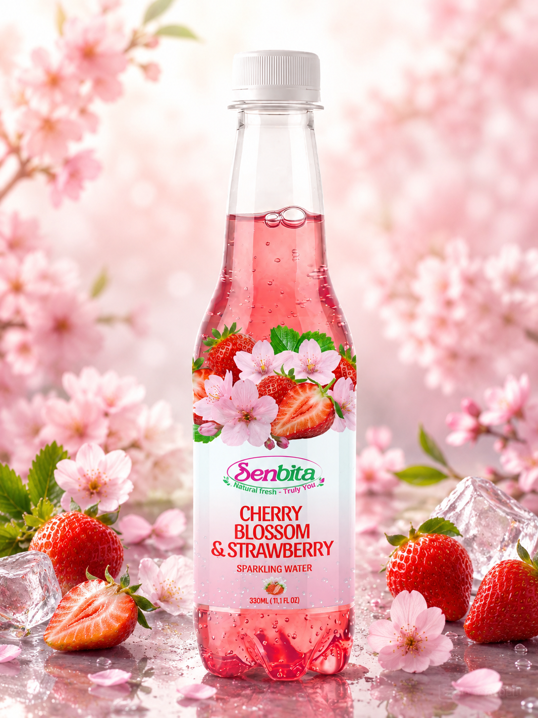 Strawberry & Cherry Blossom Sparkling Water