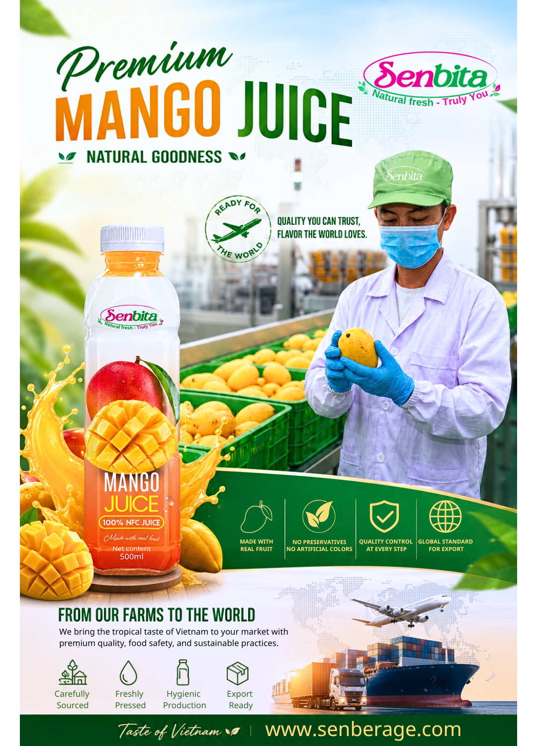 Mango Juice Drink 500ml PET Bottle 