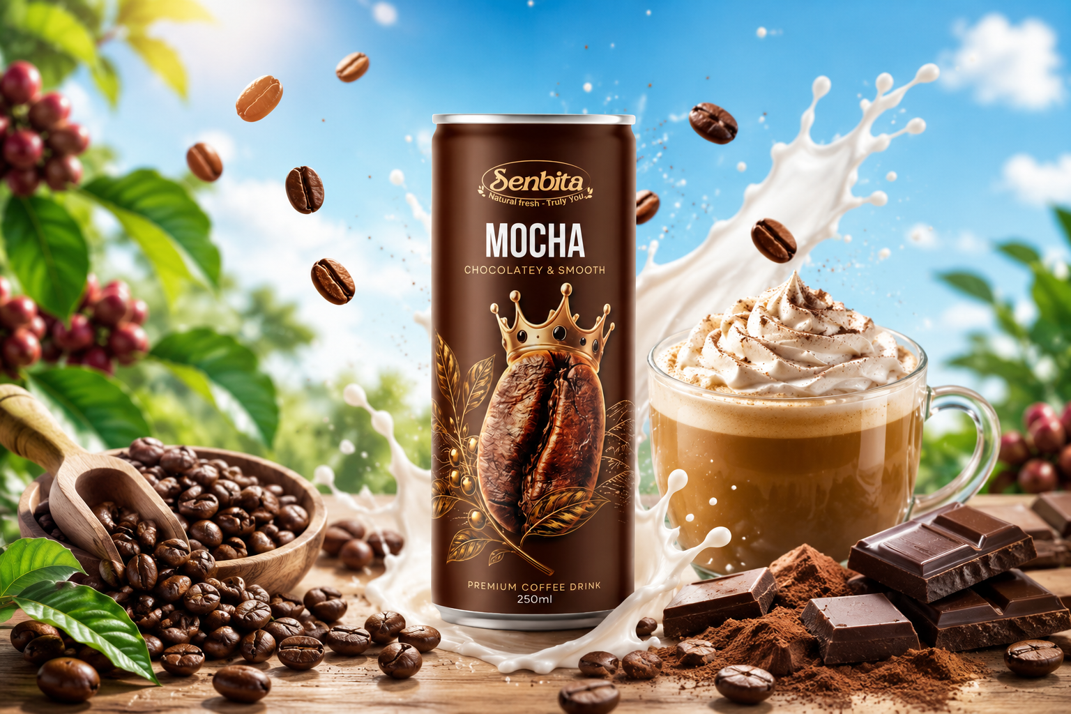 Senbita Mocha Coffee 250ml Can 2 Mocha Coffee 250ml Can
