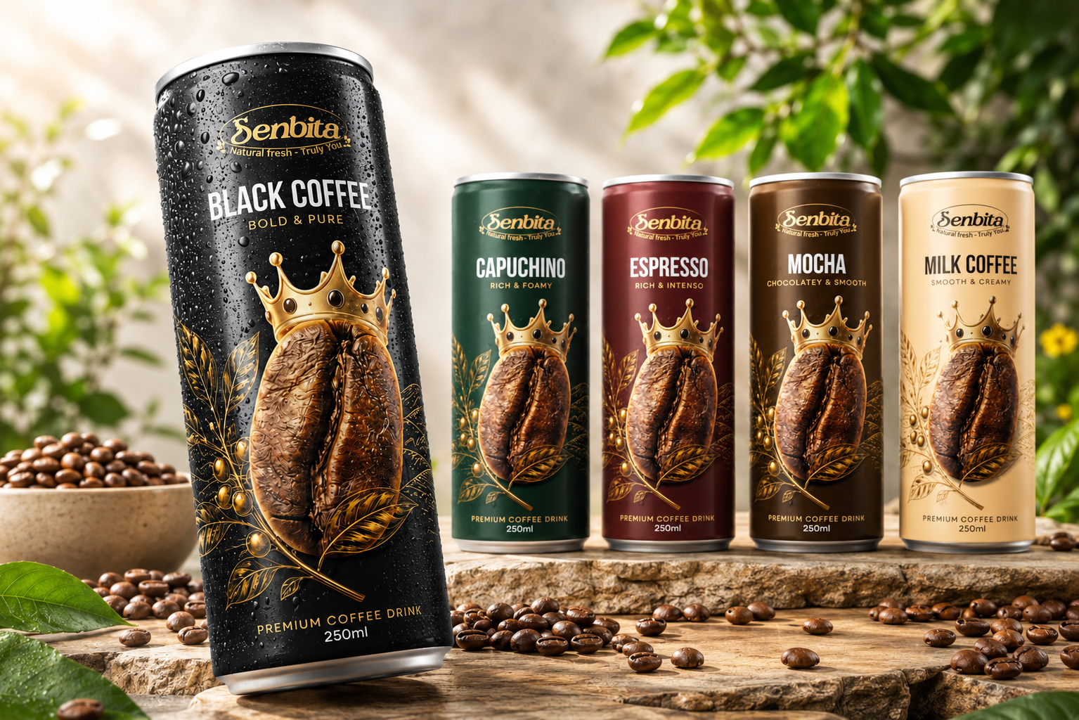 Black Coffee 250ml Can by Senbita 3 Black Coffee 250ml