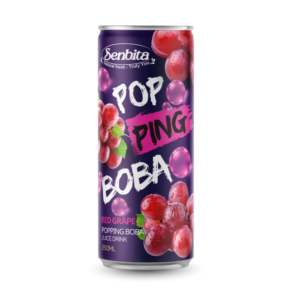 Red Grape Popping Boba Juice 250ml