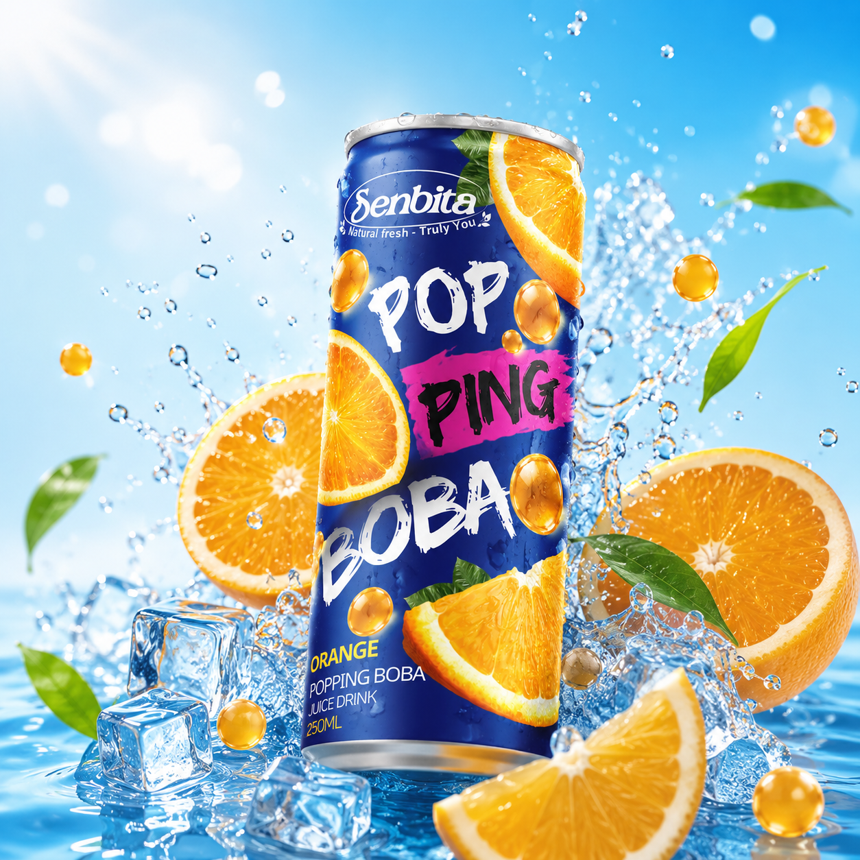 Popping Boba Orange Juice 250ml