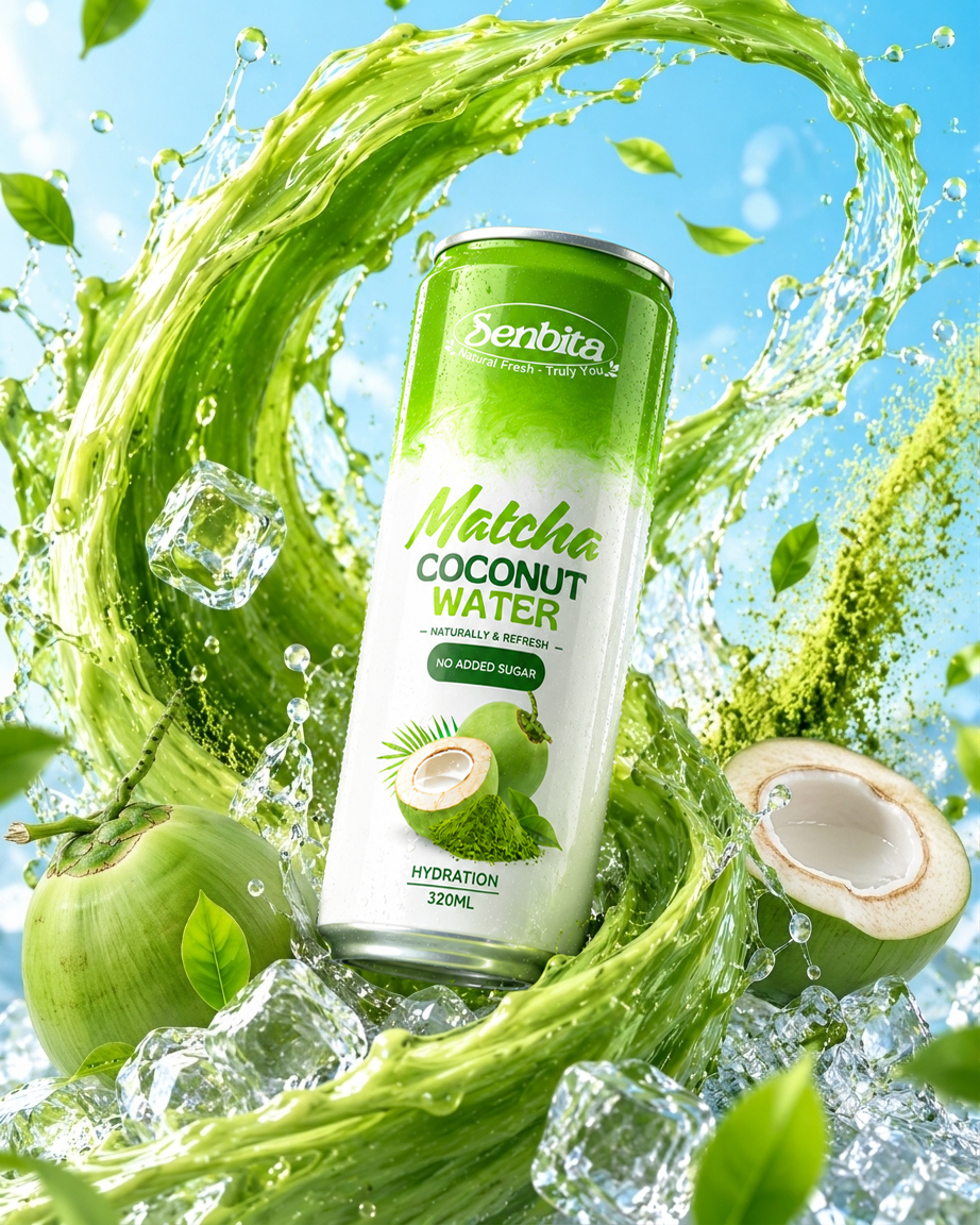SENBITA Matcha Coconut Water 320ml 1 Matcha Coconut Water 320ml