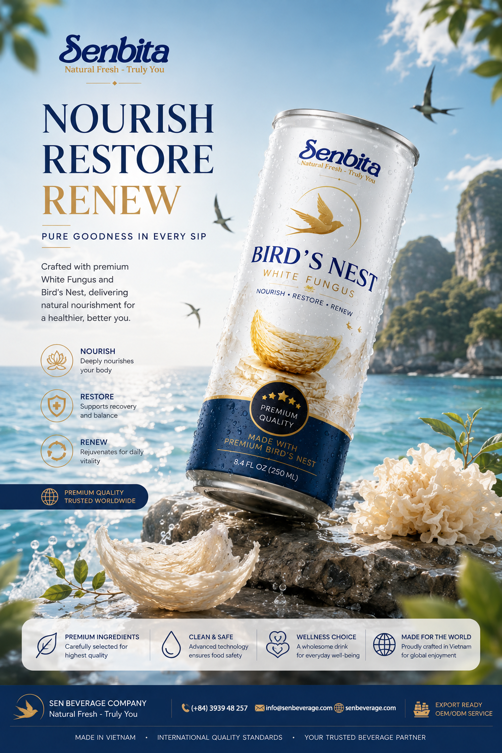 SENBITA Bird’s Nest with Fungus 250ml Canned 2 Bird's Nest with Fungus 250ml